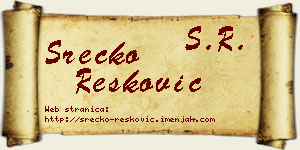 Srećko Resković vizit kartica